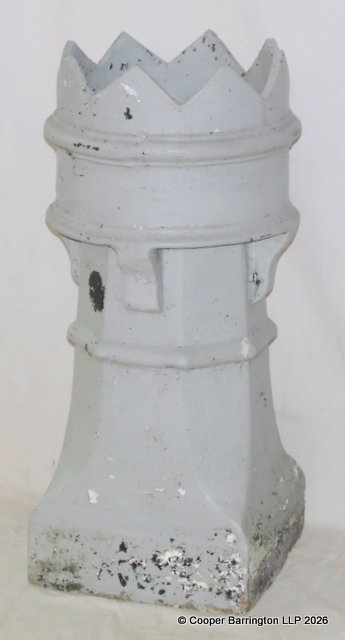 Antique Castle Chimney Pot.  Early 1900s.  Height 31 inches. Diameter 15 in.
